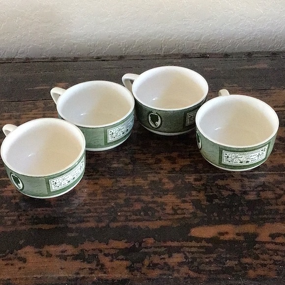 1950s Vintage Colonial Homestead Tea Cups, Green - Picture 1 of 5